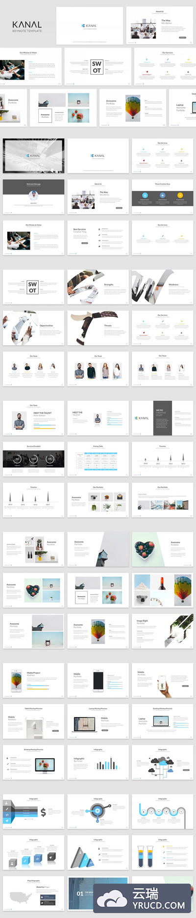 PPT模板 | 高级品牌黑白灰创意极简主题设计演示文稿幻灯片KEY