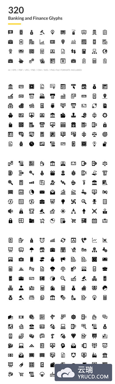 银行和金融图标素材 320 Banking and Finance Icons