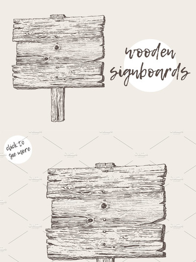 标识插画素材 Two illustrations of signboards