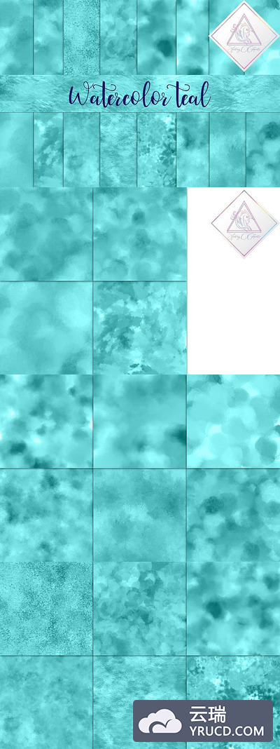 深青色水彩数码纸背景纹理素材