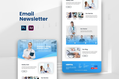 时尚高端简约医院医疗电子邮件通讯详情页设计模板