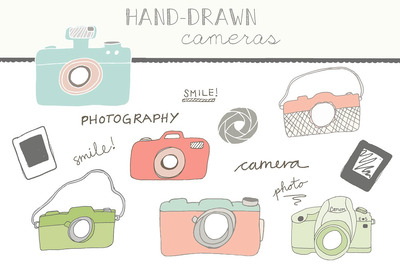 手绘相机矢量图形 Handdrawn Cameras