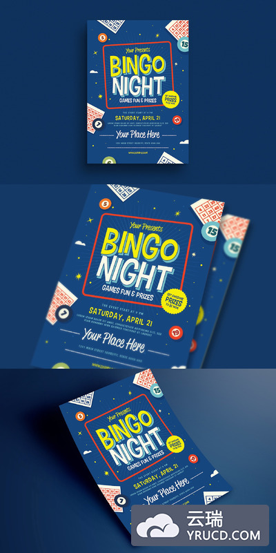 宾果之夜活动传单设计 Bingo Night Event Flyer