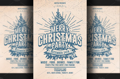 圣诞节海报设计 Christmas Party Flyer