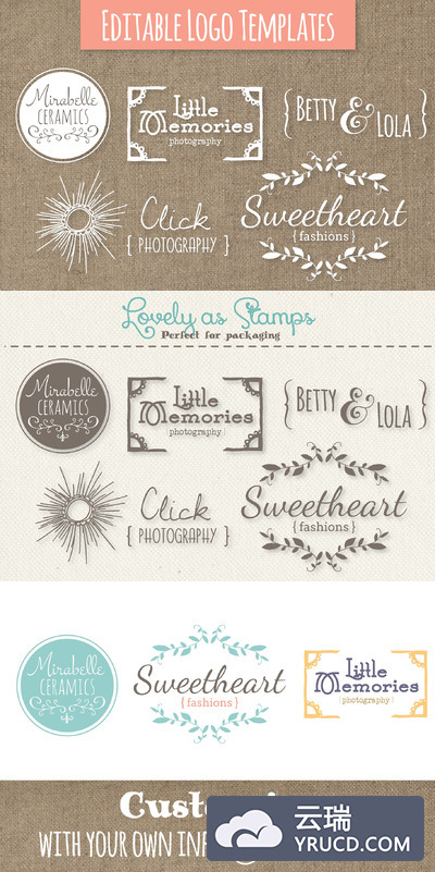 独特的logo设计模板 Whimsical Logo Templates - Set 6