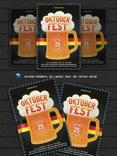 啤酒节传单设计 Oktoberfest Flyer