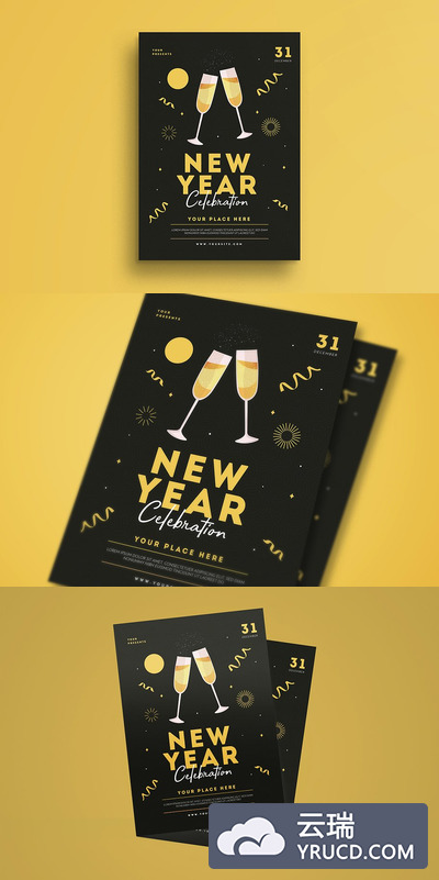 新年庆祝传单设计 New Year Celebration Flyer