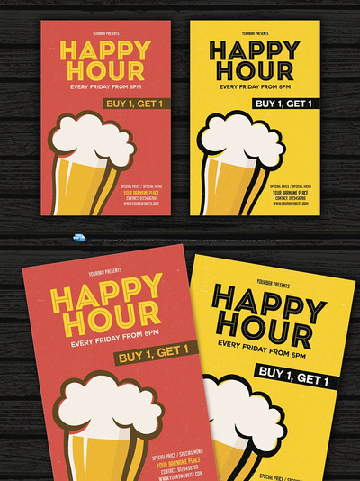 快乐时光传单制作 Happy Hour Flyer