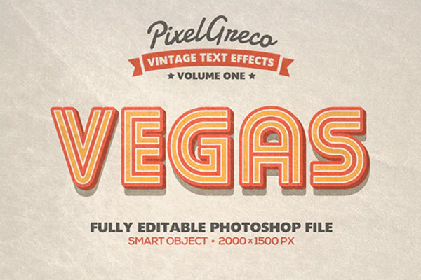 20款3D经典复古文本效果套装