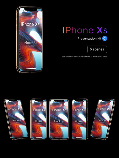 完美的iPhone XS手机样机下载[PSD]