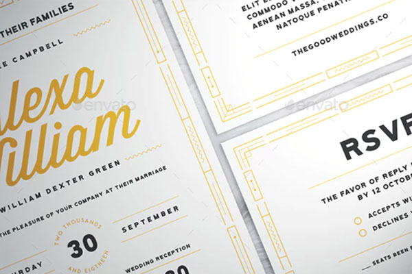 现代高端时尚的婚礼请柬套装