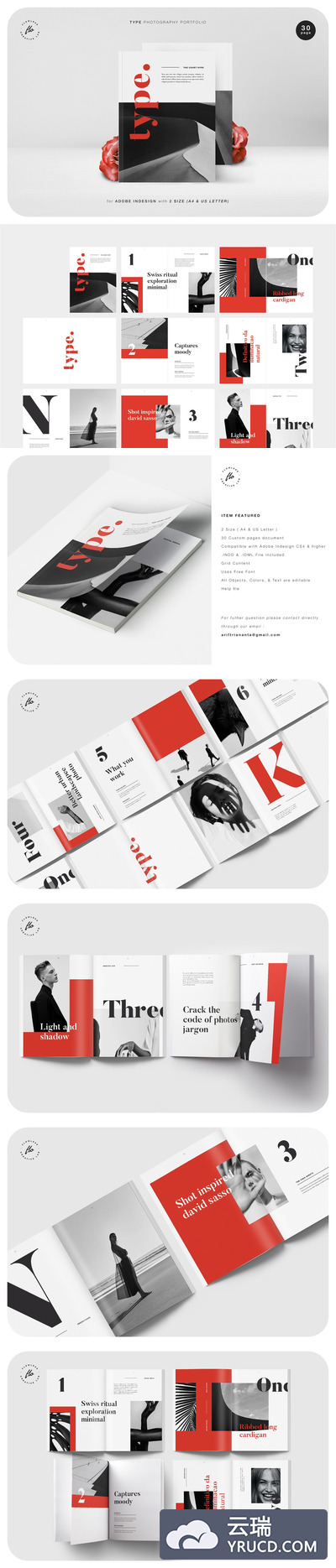 时尚潮流摄影作品集画册设计模板