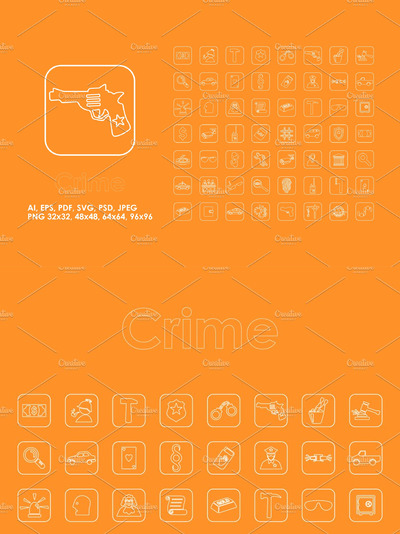 警察图标素材 56 Crime simple icons