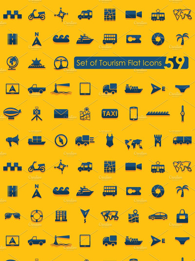 交通矢量图标素材 59 TOURISM icons