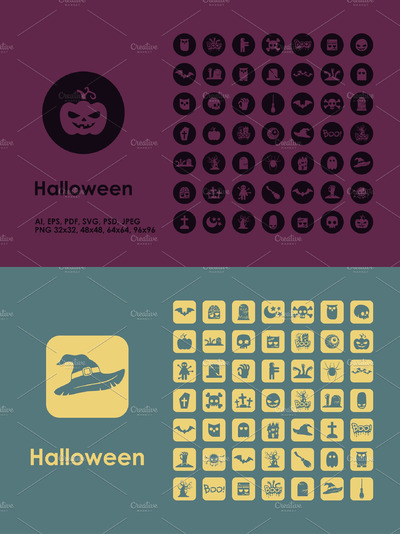 万圣节矢量图标素材 Halloween icons