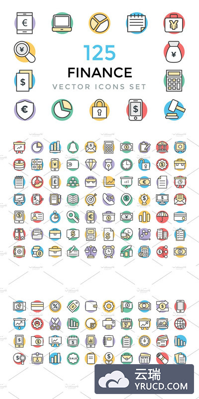 金融矢量图标素材 125 Finance Vector Icons