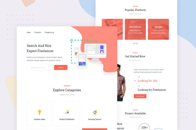 高端时尚简约多用途的高品质自由市场电子邮件通讯banner详情页设计模板