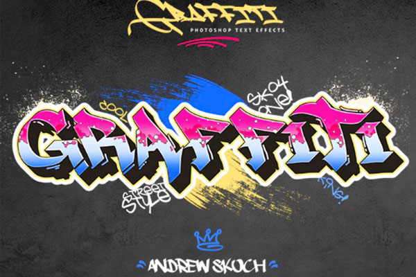 3D街头涂鸦文本效果图层样式
