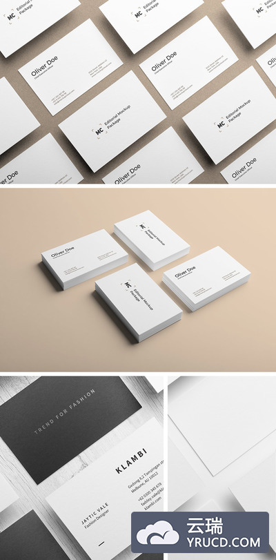 Mockups |  2张优雅简洁概念品牌名片样机