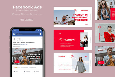 高品质的时尚高端优雅多用途高品质Facebook广告banner海报设计模板v.02