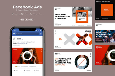 高品质的时尚高端优雅多用途高品质Facebook广告banner海报设计模板v.01