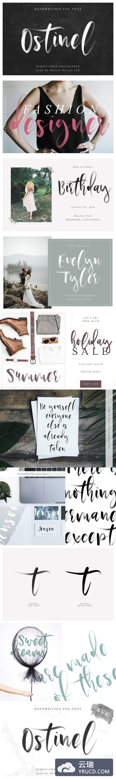 手写粗狂字体 Ostinel SVG Script Font