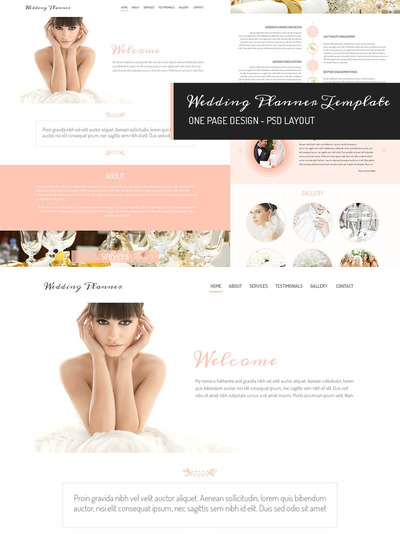 婚礼网站模板 One page design - Wedding Planner