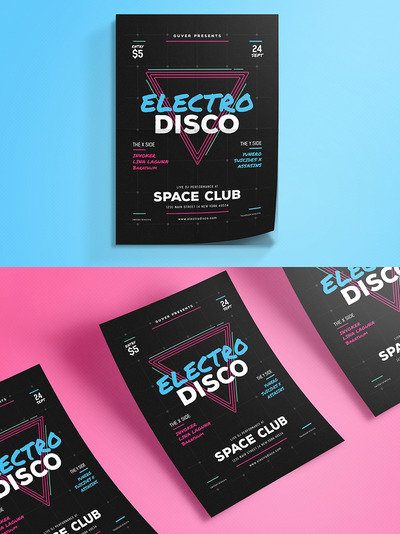 电子音乐海报数据模板 Electro Space Party