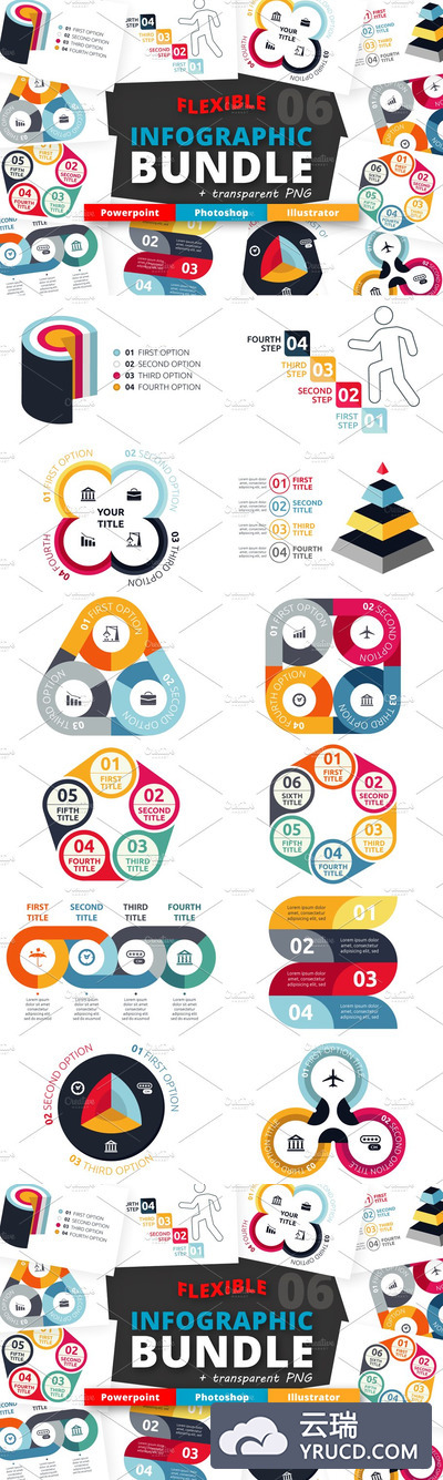 灵活的ppt素材信息图包 Flexible Infographic Bundle (vol.6)