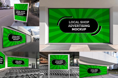 室内广告牌设计展示样机下载[PSD]