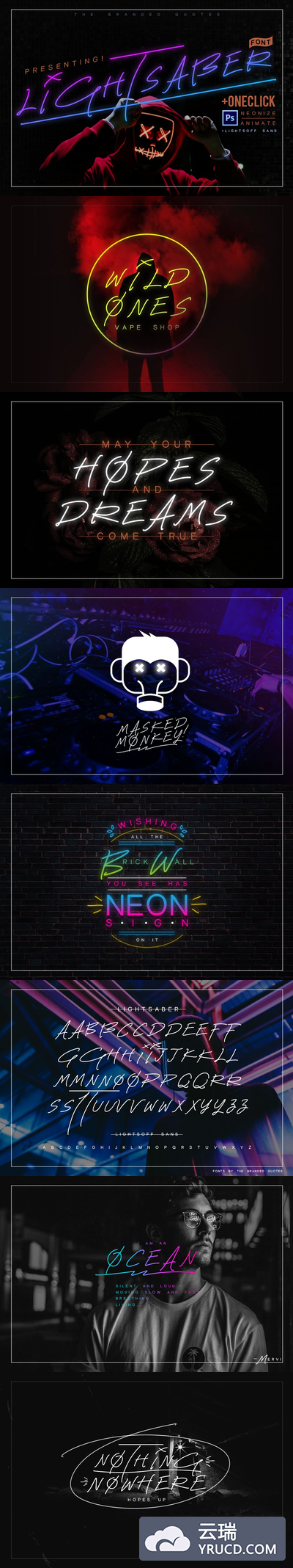 手写酷炫字体 Lightsaber Font + Neon Animation