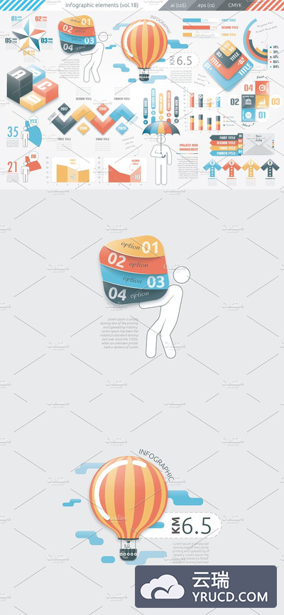 数据图表ppt素材 Infographic Elements (v18)