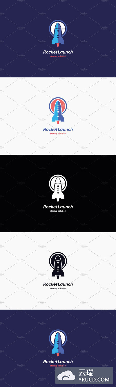 航天火箭logo设计 Rocket Launch Logo Template