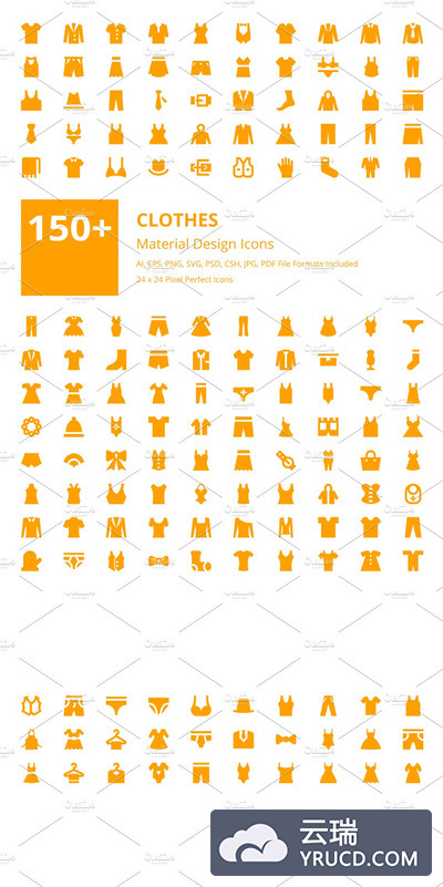 服装面料设计图标下载 150+ Clothes Material Design Icons