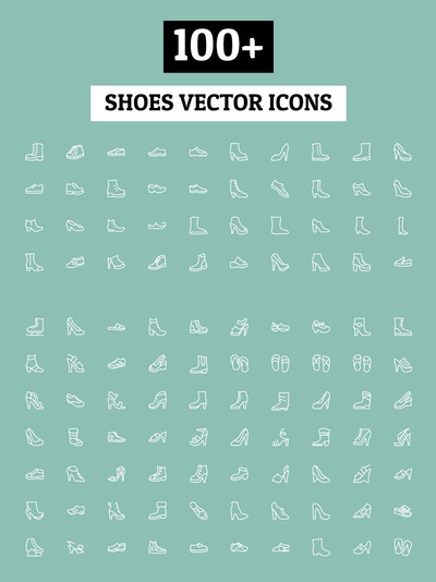 鞋子矢量图标素材 100+ Shoes Vector Icons