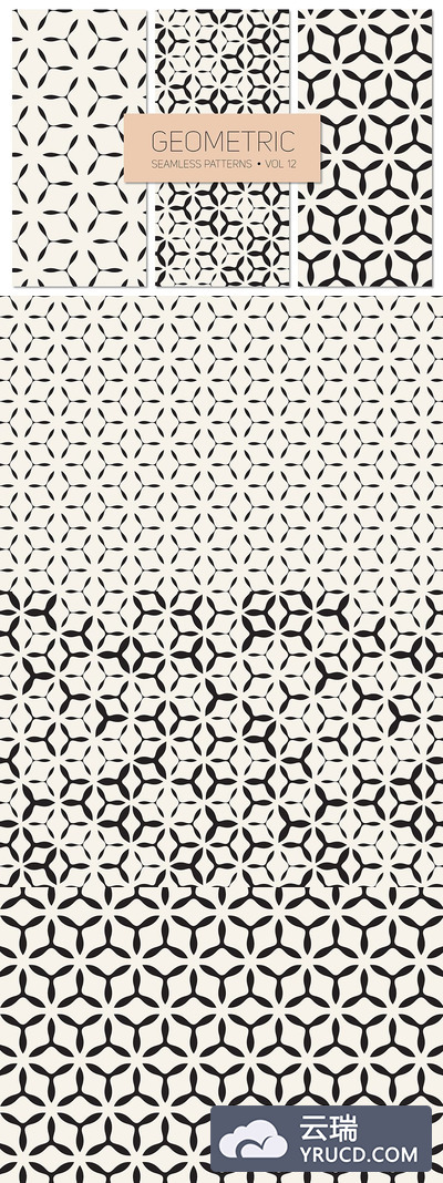 几何无缝背景纹理 Geometric Seamless Patterns Set 12