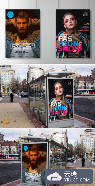 男士/女士时装秀活动海报传单设计