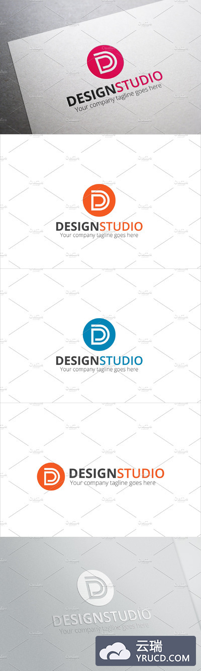 标志设计模板 Design Studio- Letter D Logo