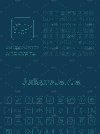 简单的法学图标素材 72 Jurisprudence simple icons