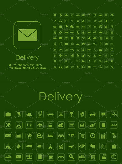 物流快递图标素材 110 Delivery simple icons