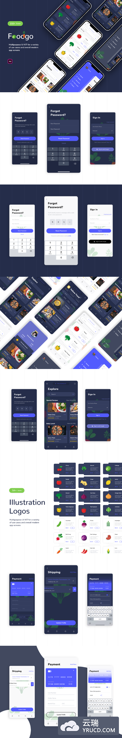 食品生鲜类app设计iOS Ui 套装下载 [XD]