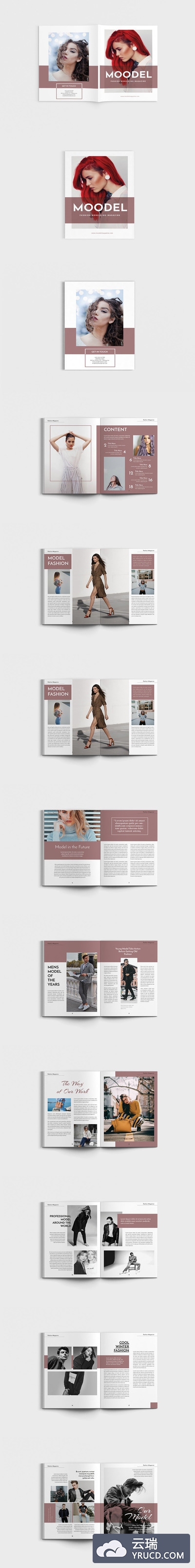 高端时尚的时尚模特摄影杂志画册设计