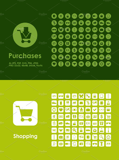 电商购物图标素材 Shopping icons