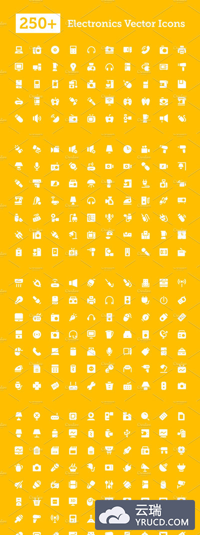 电器矢量图标素材 250+ Electronics Vector Icons