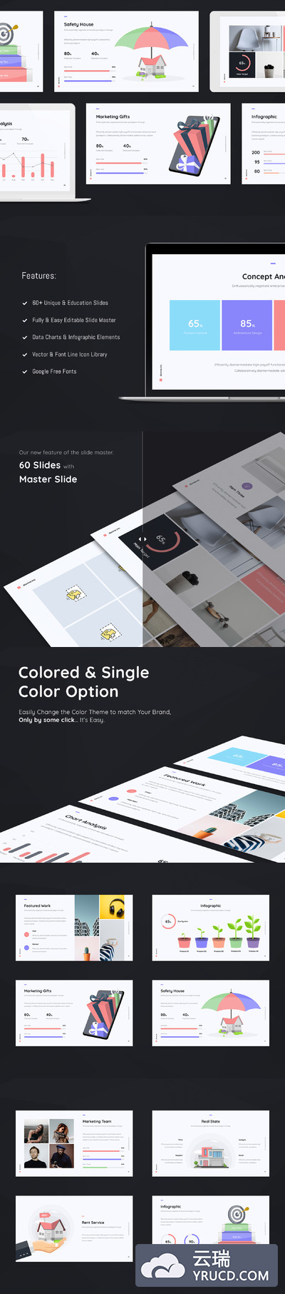 适合产品展示的高端的极简主义PPT+keynote模板下载[Key,PPTX]