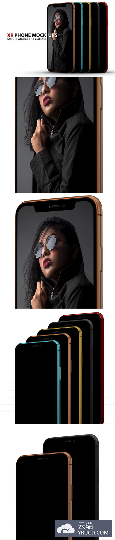 酷炫透视角度iPhone XR手机样机下载[PSD]