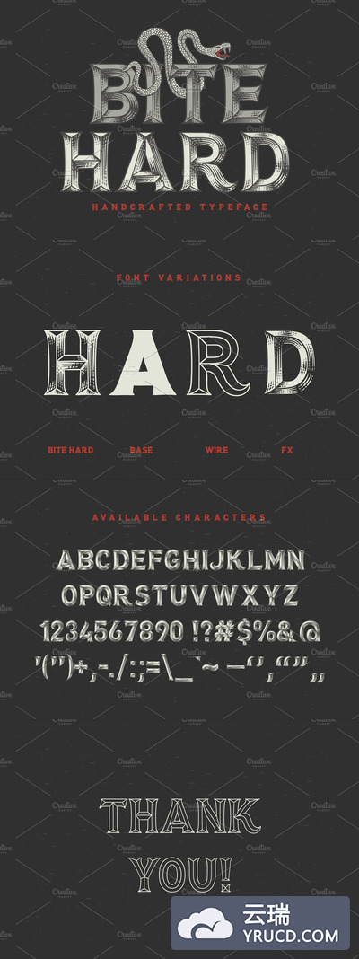 经典酷炫字体 Vintage typeface "Bite Hard"