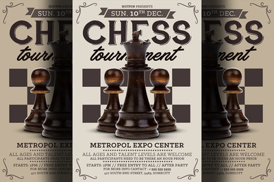 国际象棋锦标赛传单模板 Chess Tournament Flyer Template