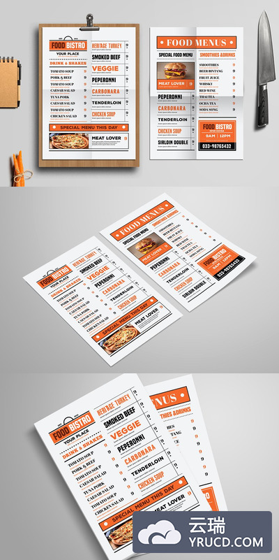 经典复古菜单宣传海报 Retro Vintage Food Menu