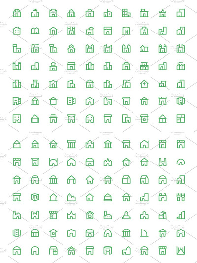 175+建筑线条图标下载 175+ Building Line Icons